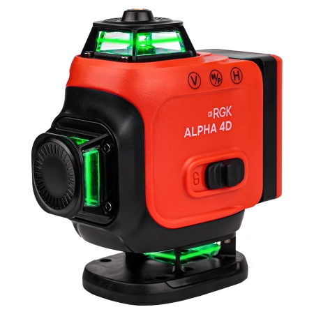 RGK ALPHA 4D - лазерный уровень 4D (360° / зелёный луч / 40м / АКБ)