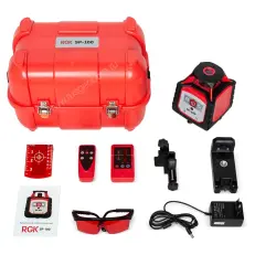 RGK SP-100 с калибровкой - ротац. нивелир (ротационный / красный луч / 200м с приемником / ±0,15 мм)