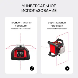 RGK SP-610 - ротационный нивелир (ротационный / красный луч / 900м с приемником / ±0,1 мм / АКБ)
