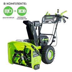 Снегоуборщик аккумуляторный самоходный Greenworks GD82ST56 бесщеточный, 82V с 3хАКБ 2.5 Ач без ЗУ